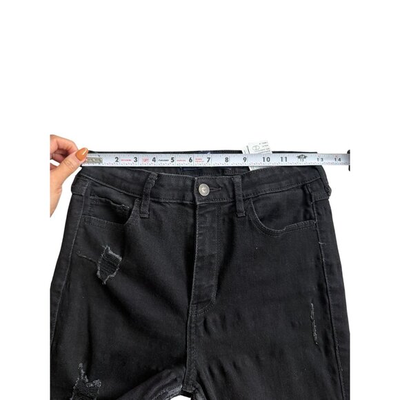 HOLLISTER Women's Black Distressed Skinny Jeans Size 27 Long - Picture 4 of 8